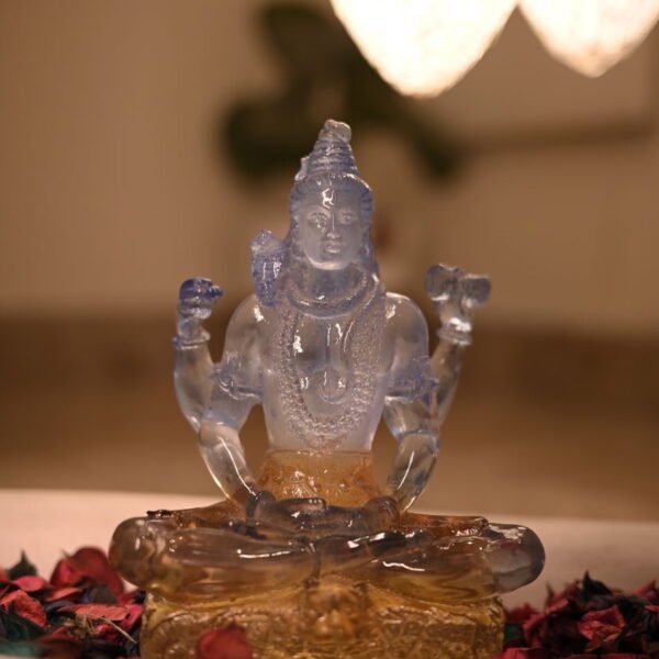Lord Shiva Crystal Idol | Transparent Resin – 10L x 5.8W x 15H Inches
