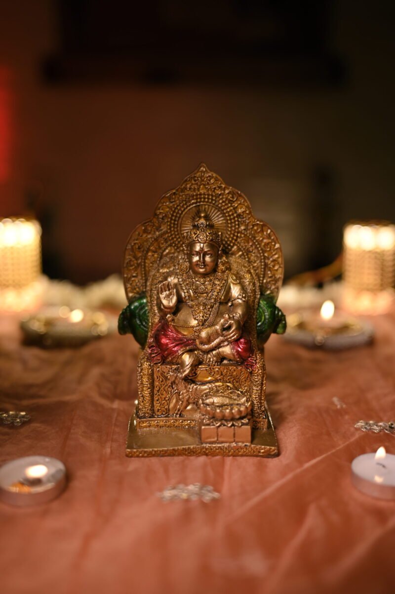 Lord Kuber Idol | Antique Gold Finish – 2.5L x 3.5W x 7H Inches