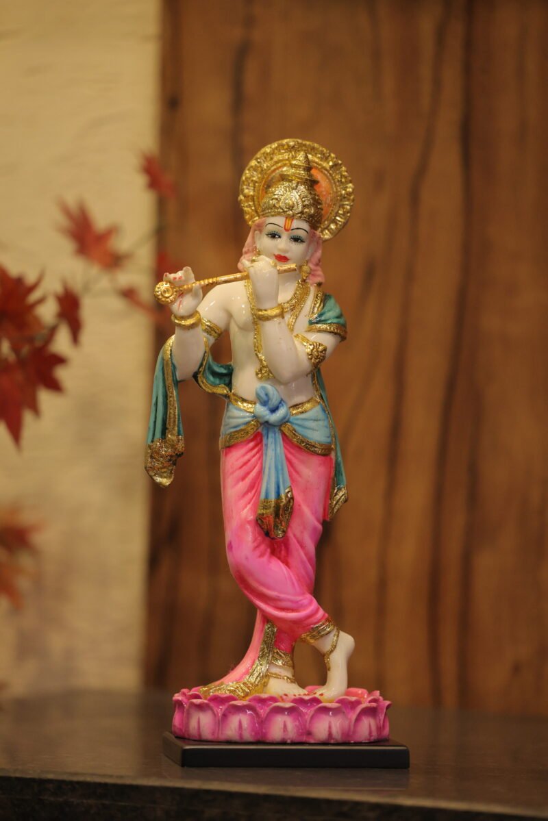 Lord Krishna Murti | Hand-Painted Finish | | H42 × W15 × L10 cm