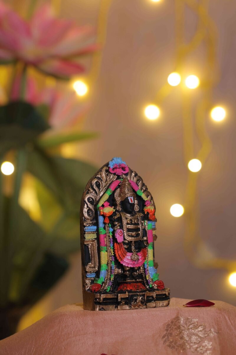 Lord Venkateswara (Balaji) Idol | Antique Temple Finish | H15 × W8.5 × D4 cm